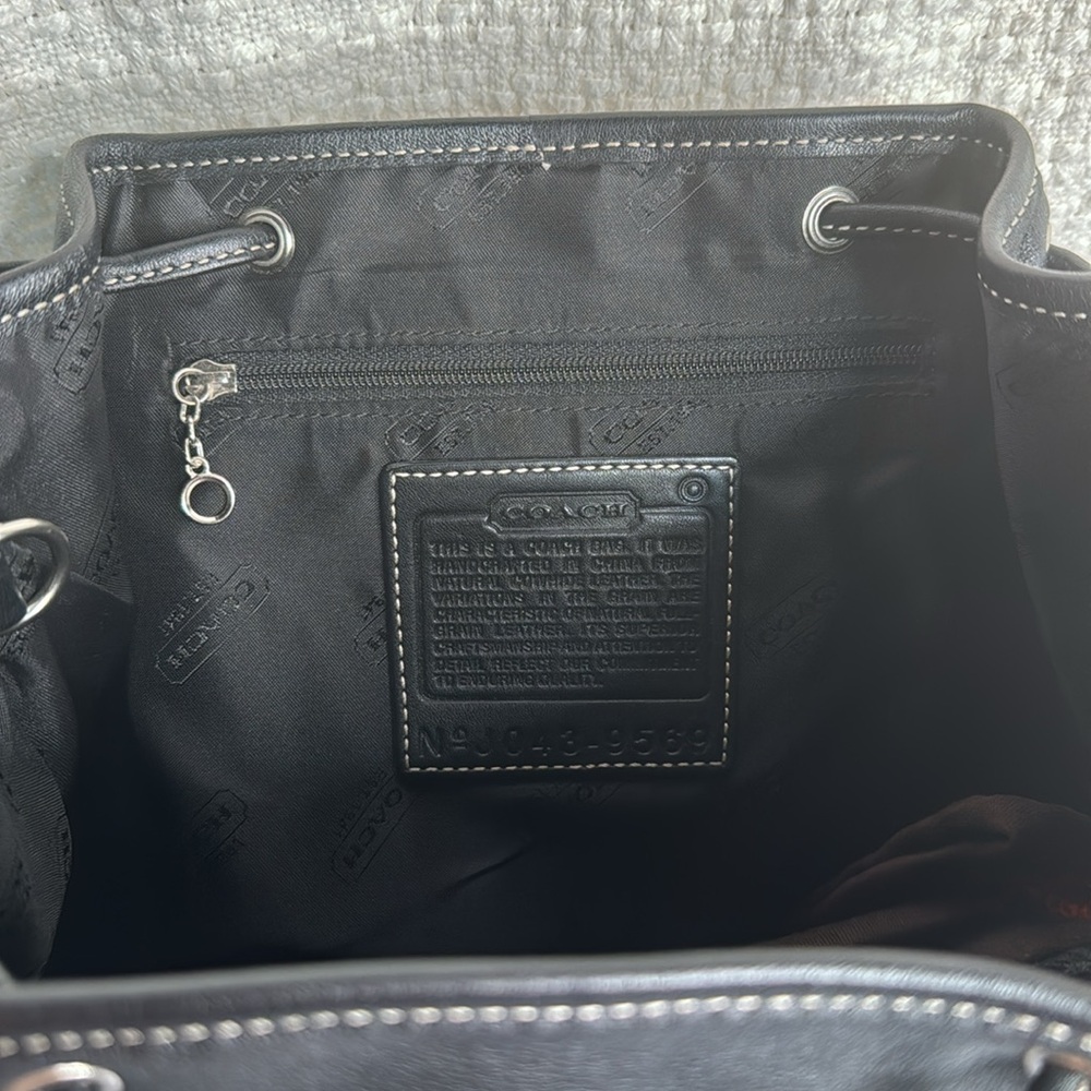 Coach Mini Black Backpack With Silver Hardware! - image 3